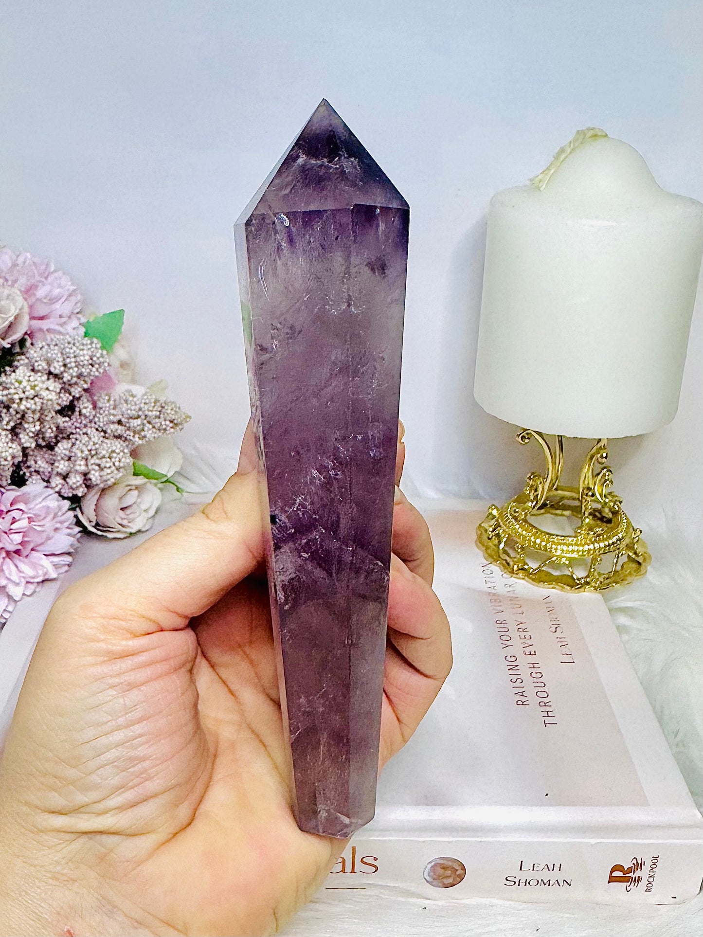 Amethyst Wand | Tower on Stand 25cm (inc stand)