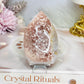 Flower Agate Carved Thin Flame on Stand 7.5cm