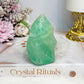 Green Fluorite Carved Flame 8cm