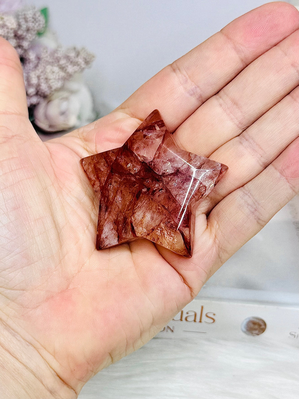 Fire Quartz Carved Star