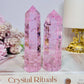 So Pretty!! Pink (dyed) Crackle Quartz Towers 11cm $40 each