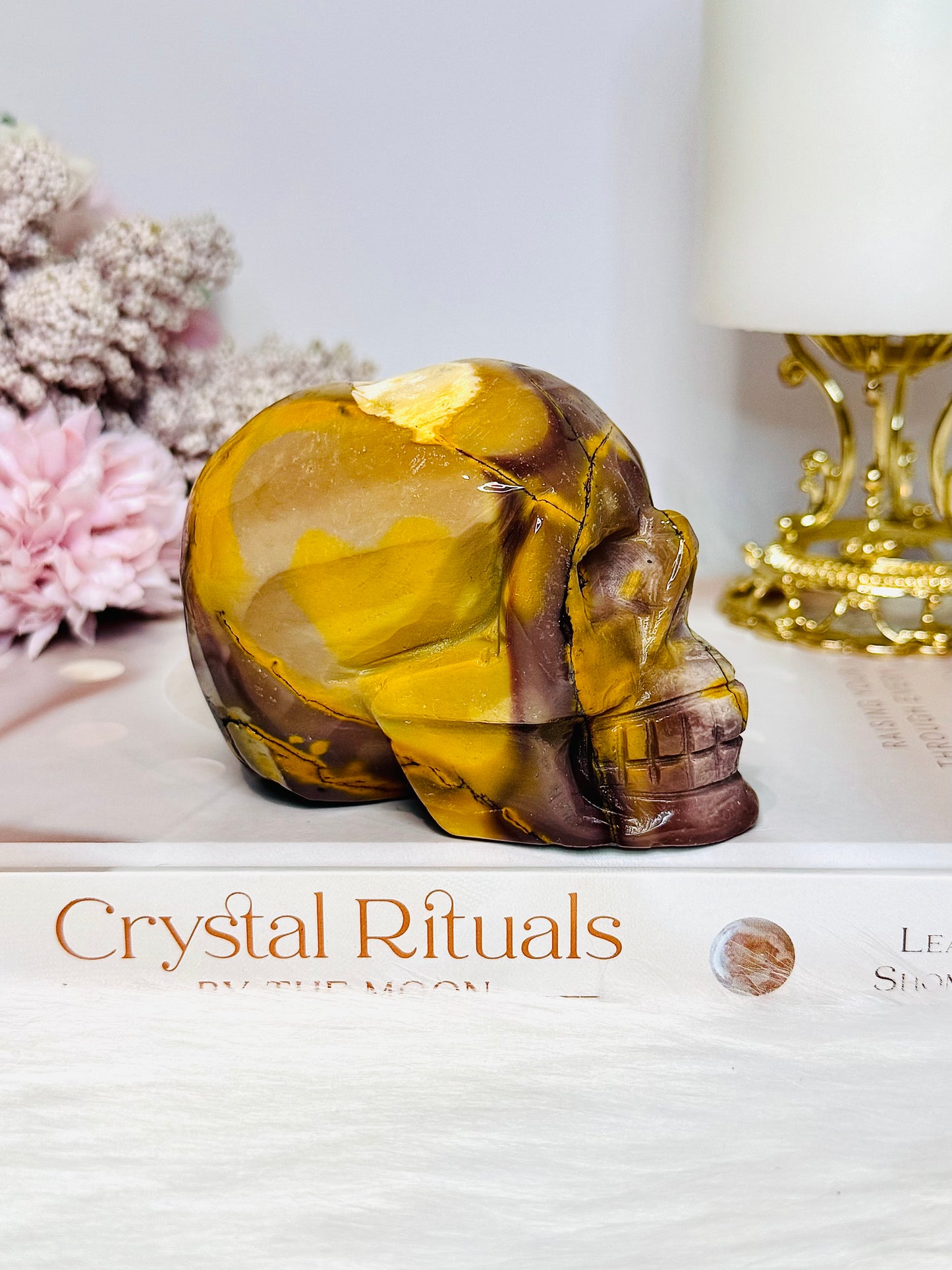 Mookaite Jasper Carved Skull 8.5cm 431g