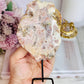 Natural Pink Amethyst Druzy Slab On Stand 15cm