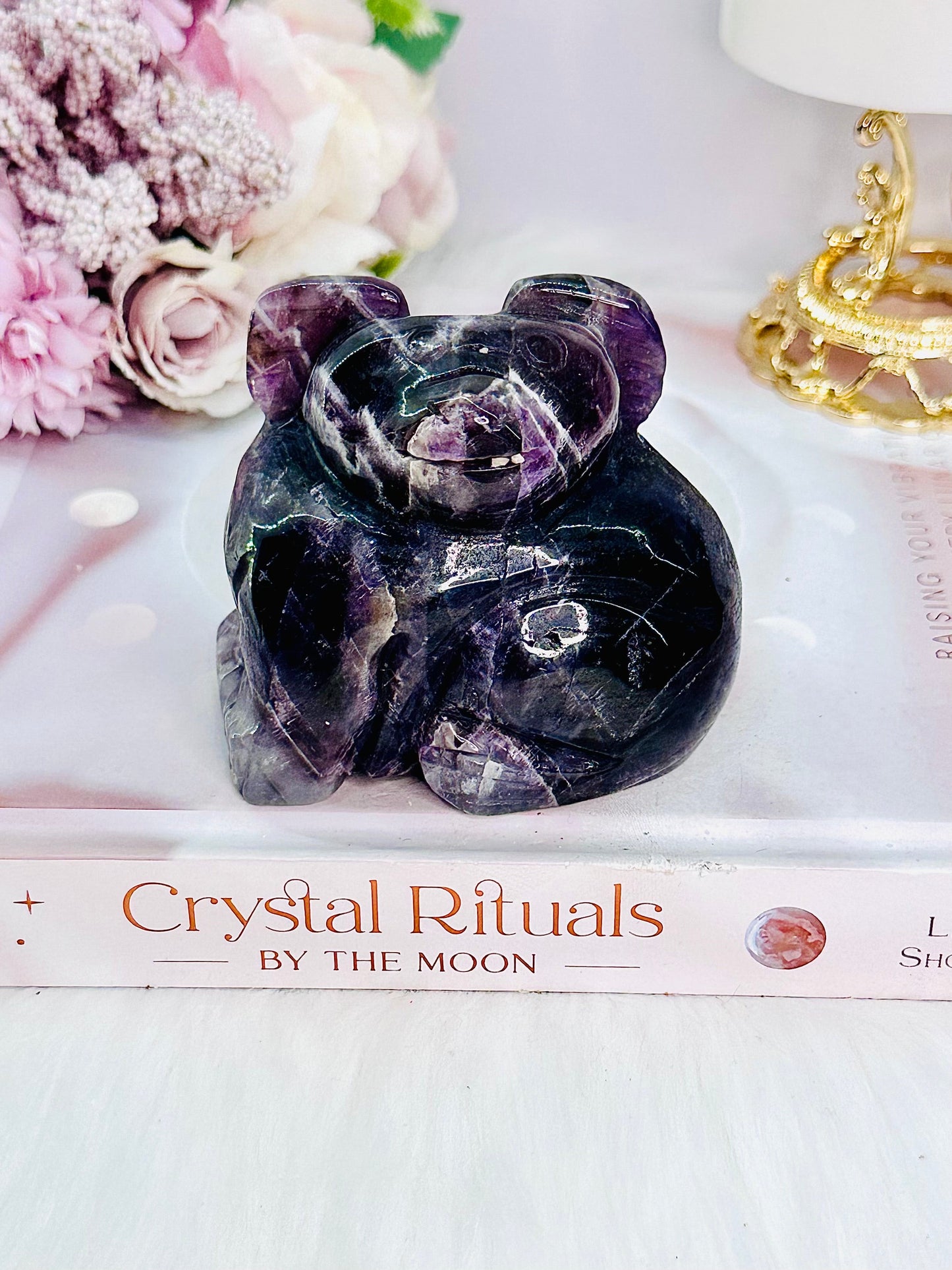 Large Chunky 425gram Dream | Chevron Amethyst Koala Carving