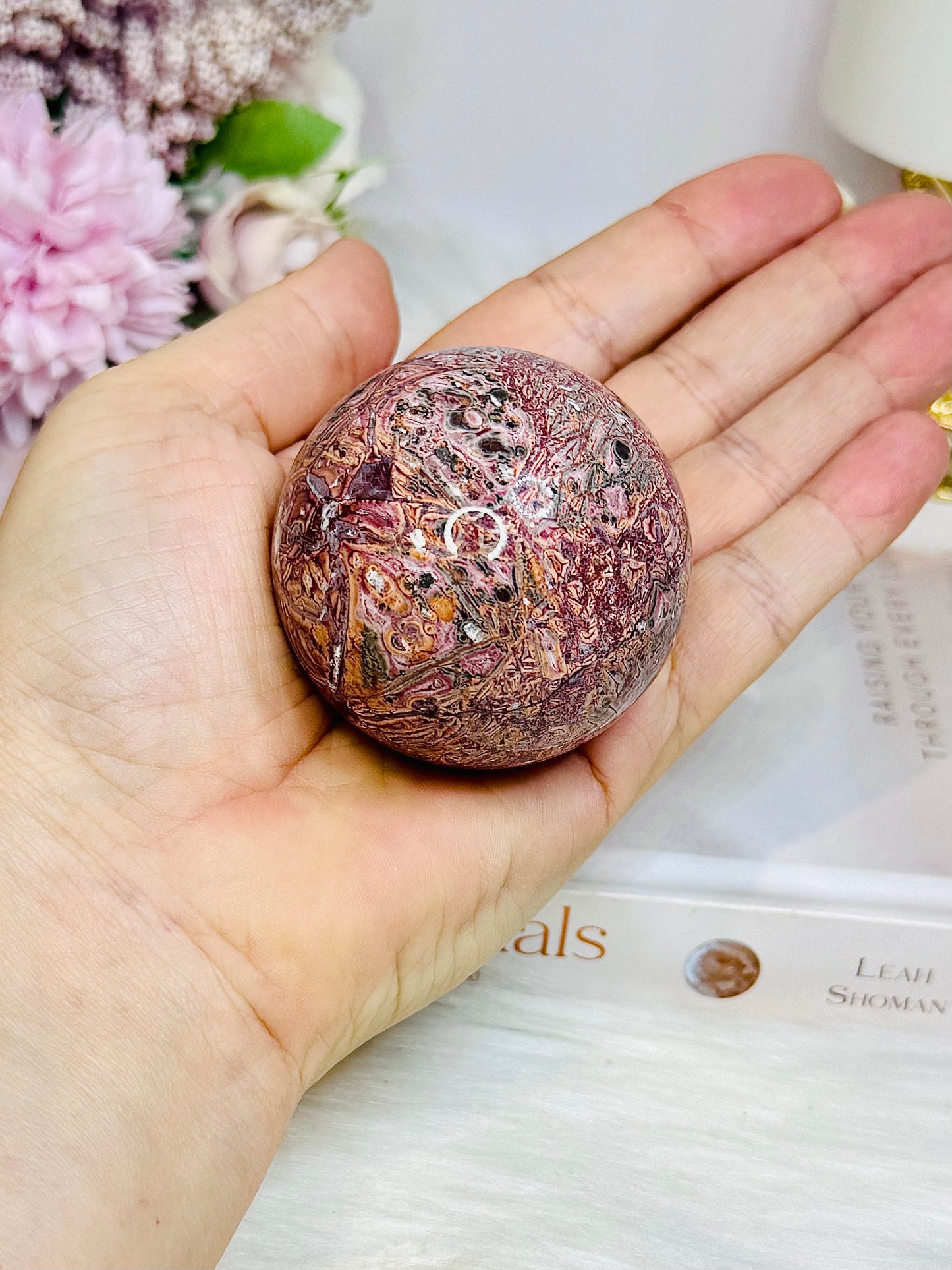 Leopard Skin Jasper Sphere on Stand 168g
