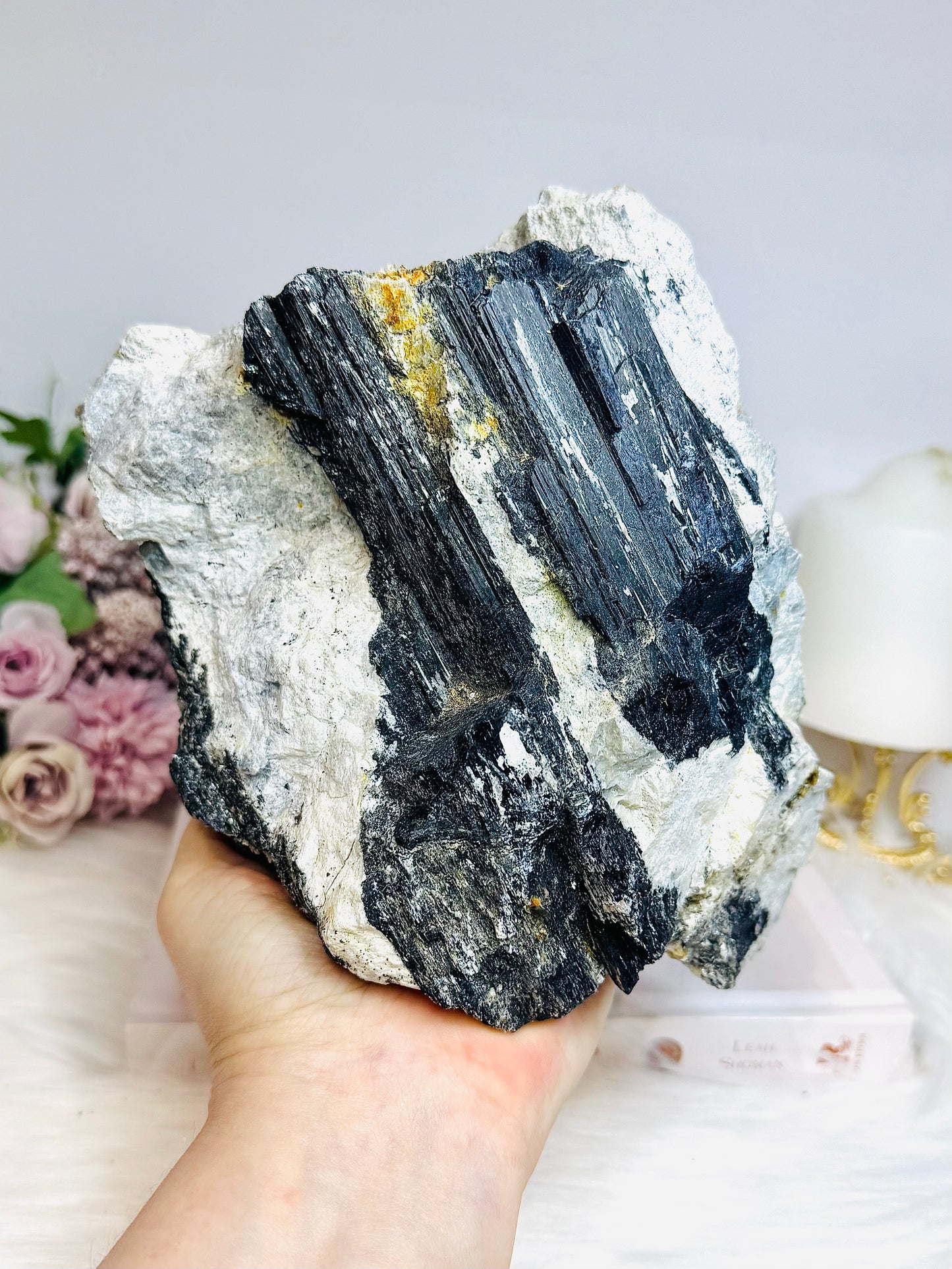 Huge Black Tourmaline Specimen 2.9KG