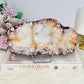 Polished Flower Agate Slab On Stand 19cm