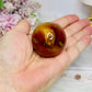 Carnelian Sphere on Gold Stand 111g