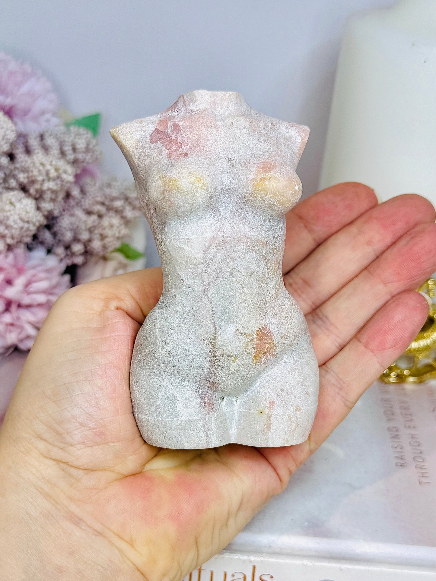 Pink Opal Carved Female Body 9cm 322g
