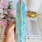 Large Blue Hemimorphite Druzy Tower 18cm