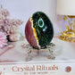 Beautiful Natural Ocean Jasper Carved Egg On Stand