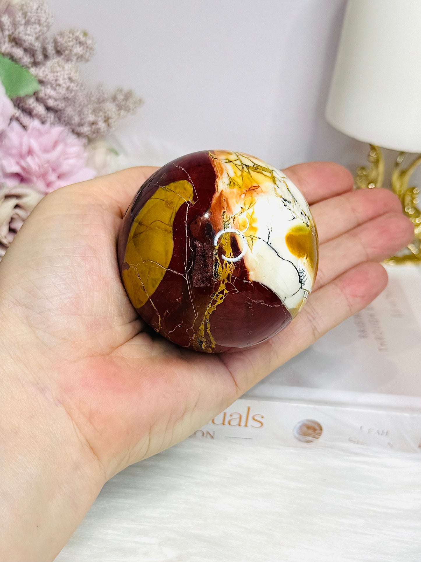 Large Mookaite Jasper Sphere on Stand 330g