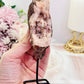 Beautiful Large 15cm Natutal Pink Amethyst Geode on Stand from Brazil