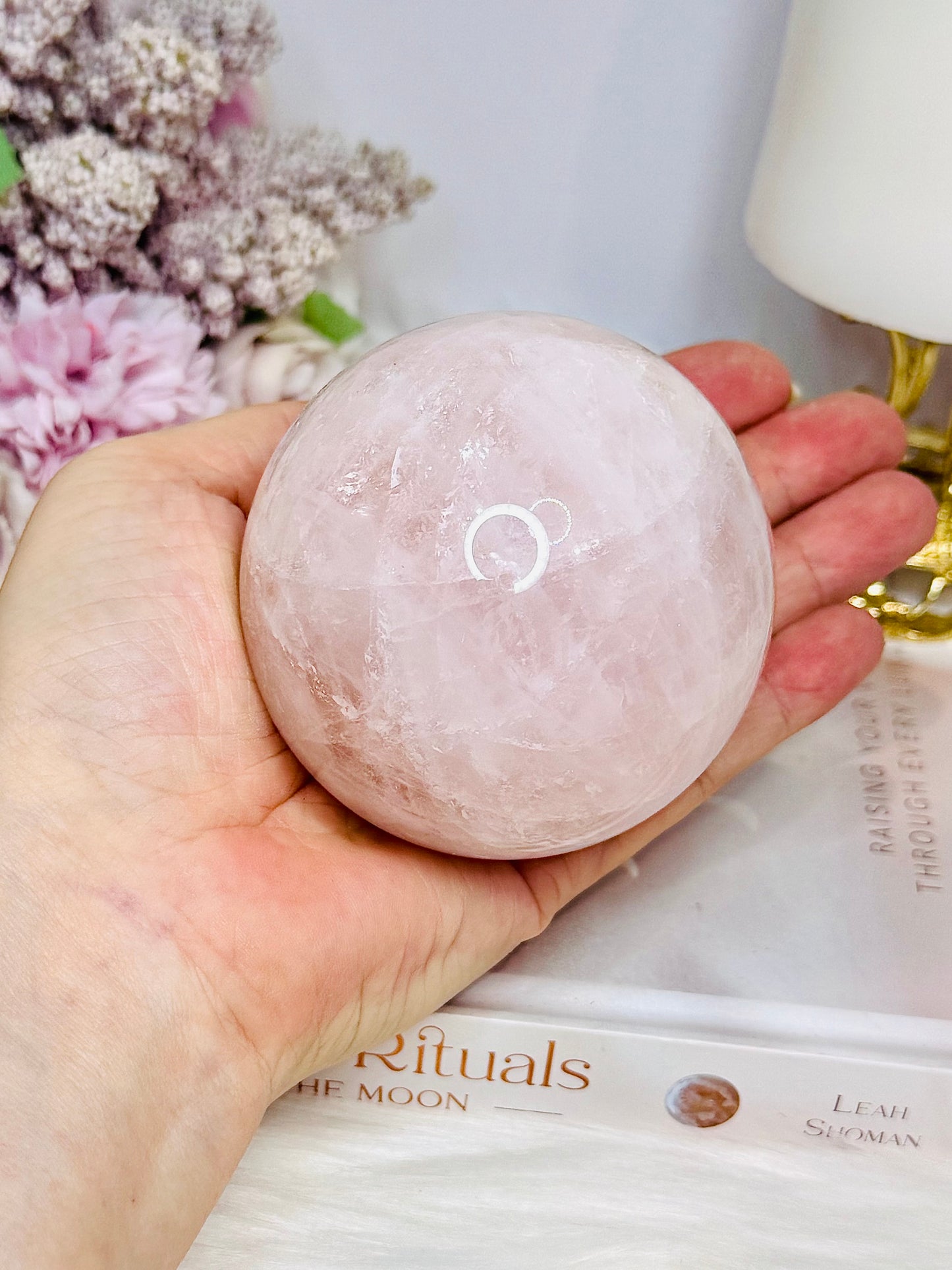 Large Rose Quartz Sphere on Stand 480g