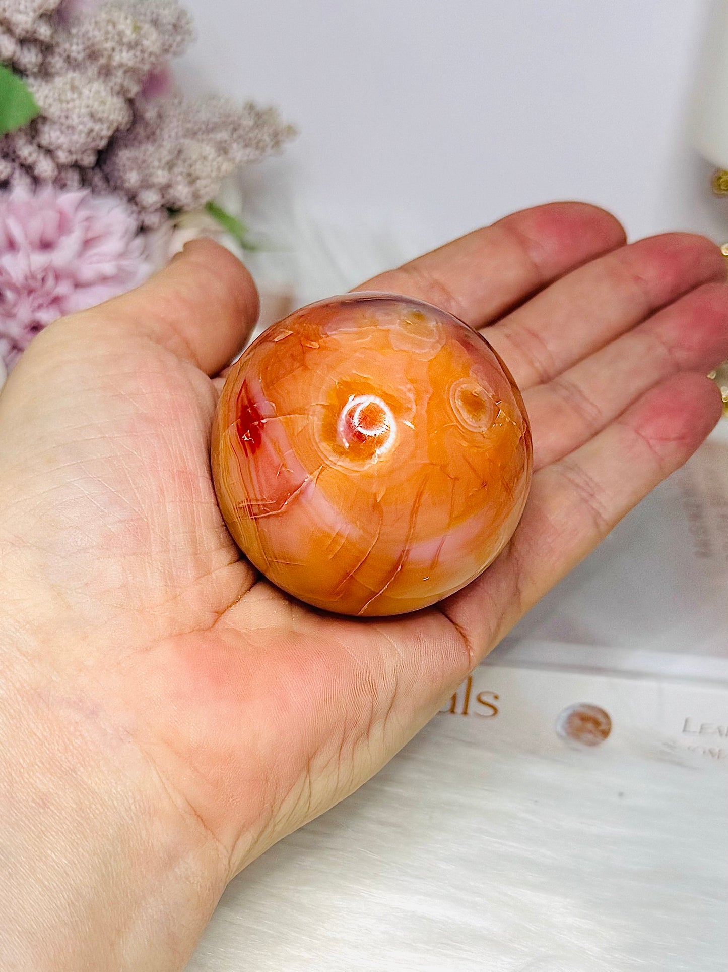 Carnelian Sphere on Stand 174g