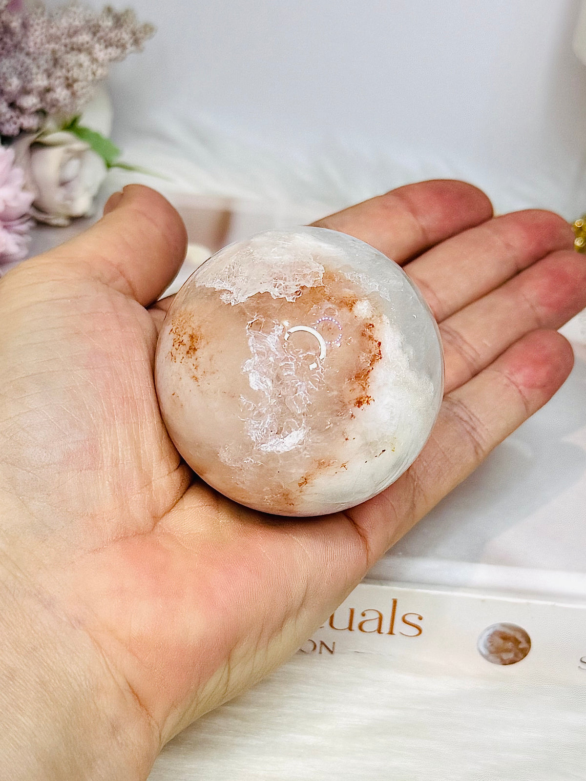 Pink Amethyst Druzy Sphere On Stand 223g