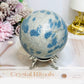 Large K2 Granite with Azurite Sphere On Stand 770g