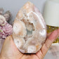 Druzy Flower Agate Flame on Stand 11cm