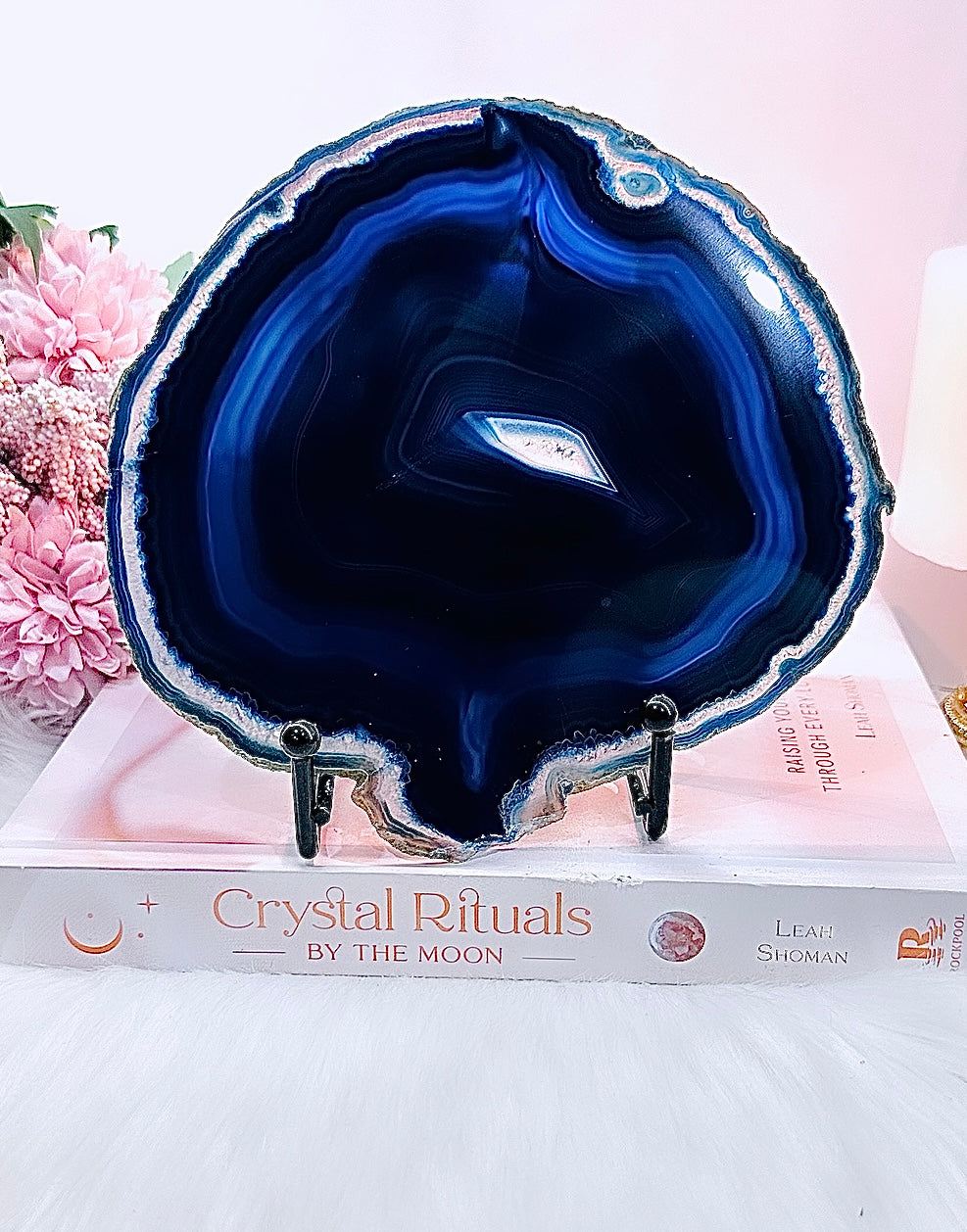 Heals Anger & Tension ~ Gorgeous Large Sliced Brazilian Crystal Agate Lamp Approx 16cm