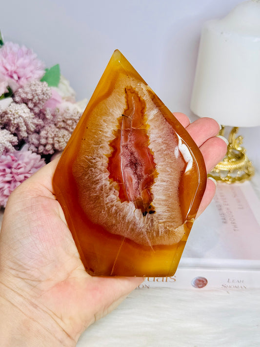 Large Druzy Carnelian Flame | Freeform 15cm