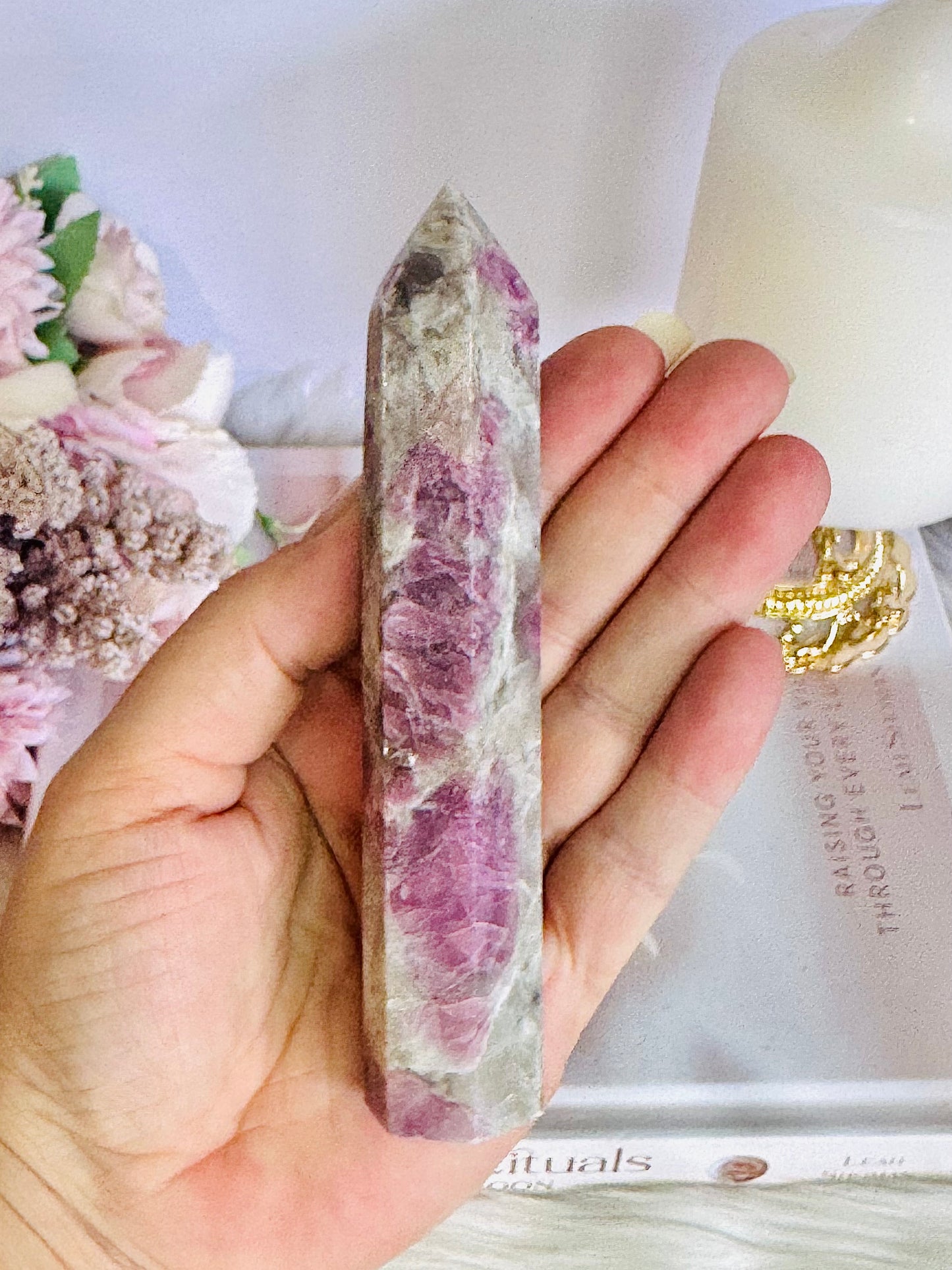 Pretty Pink Tourmaline Tower 13cm Tall