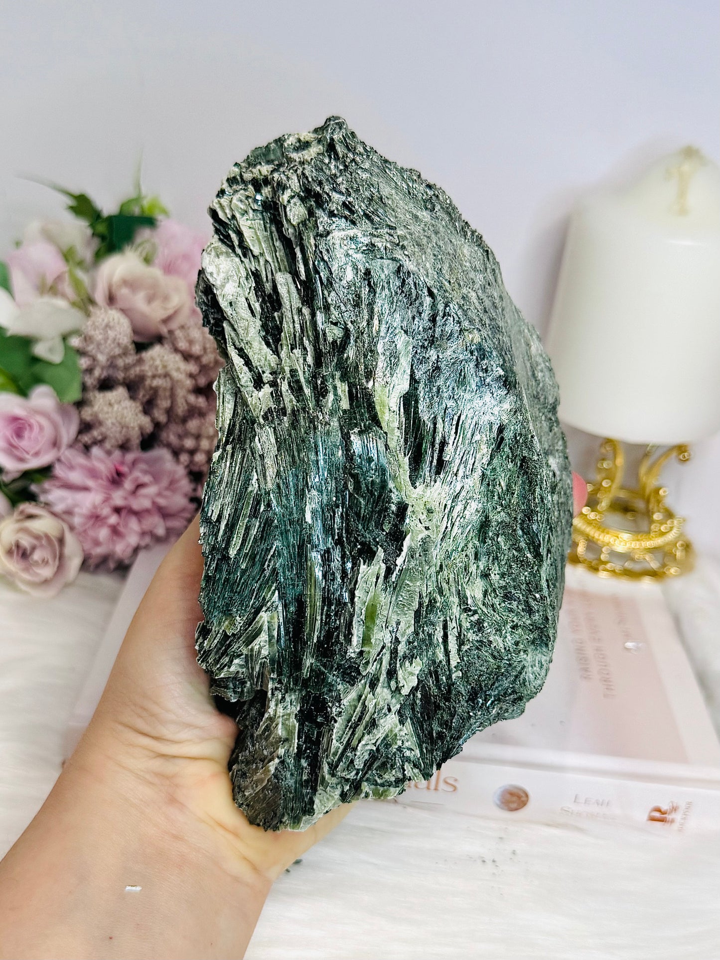 Huge Natural Green Tourmaline Specimen 17.5cm 1.3KG