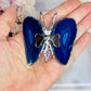 Beautiful Blue (dyed) & Silver Agate Butterfly