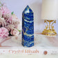 Natural 11cm Lapis Lazuli Carved Tower