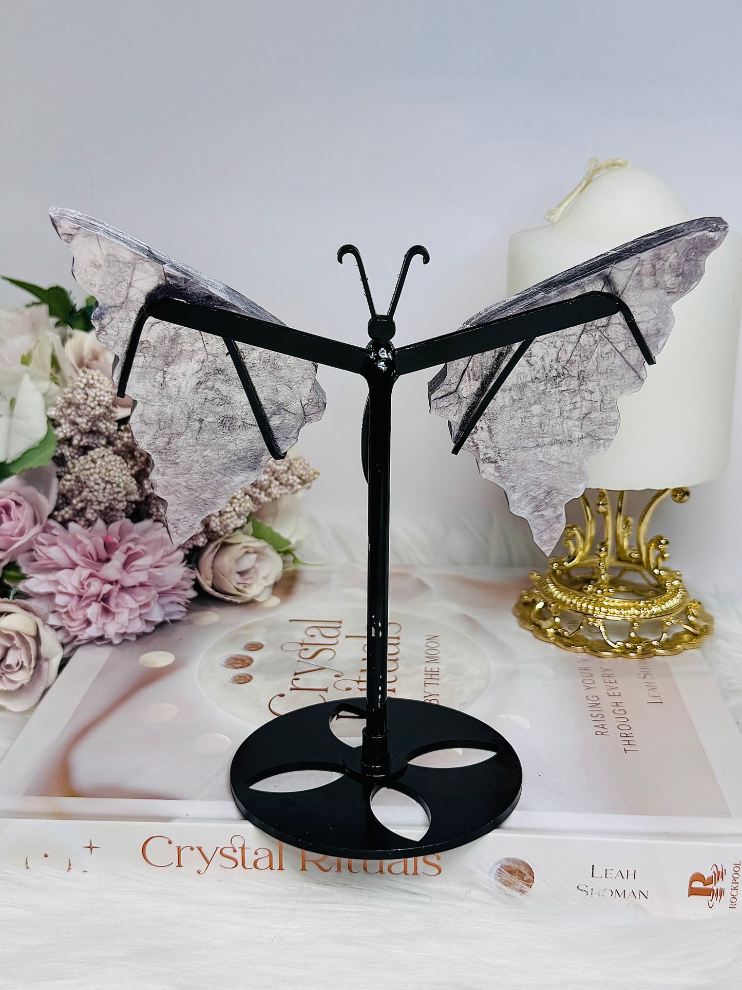 Purple Mica Wings On Stand 16cm