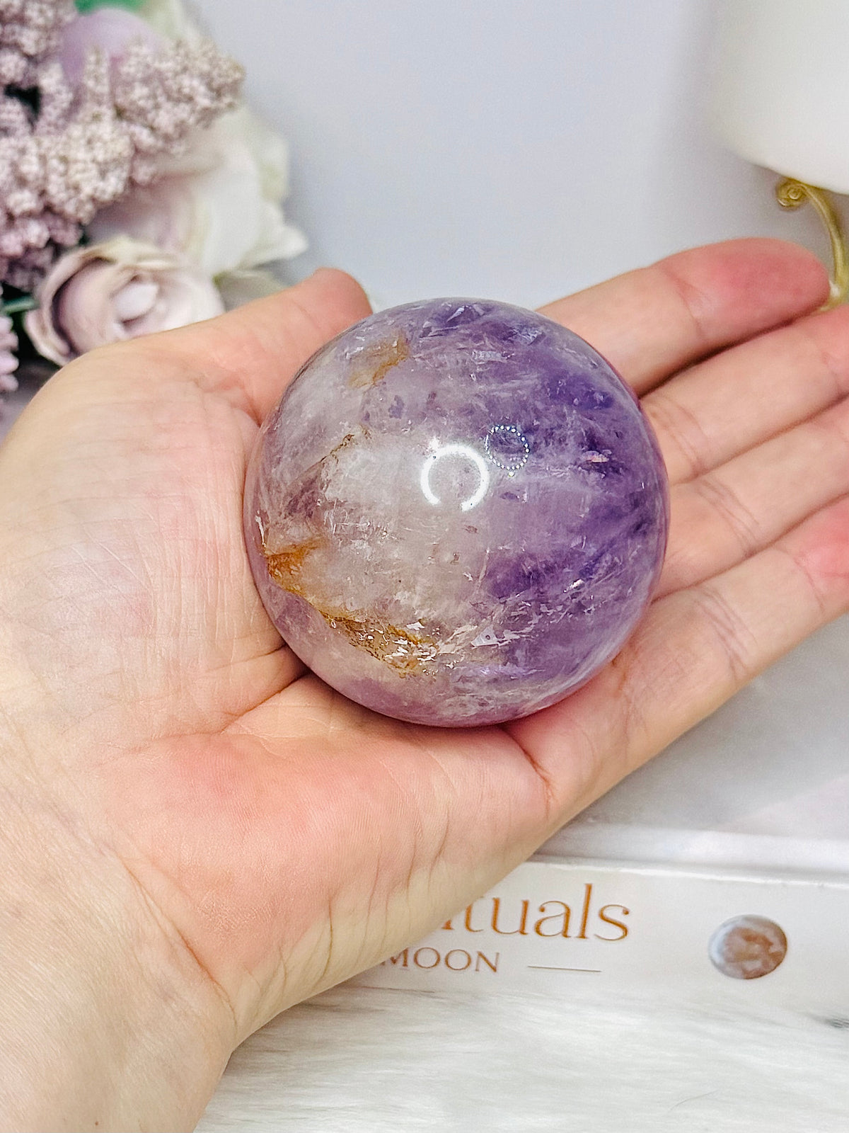 Purple Agate Sphere on Stand 236g