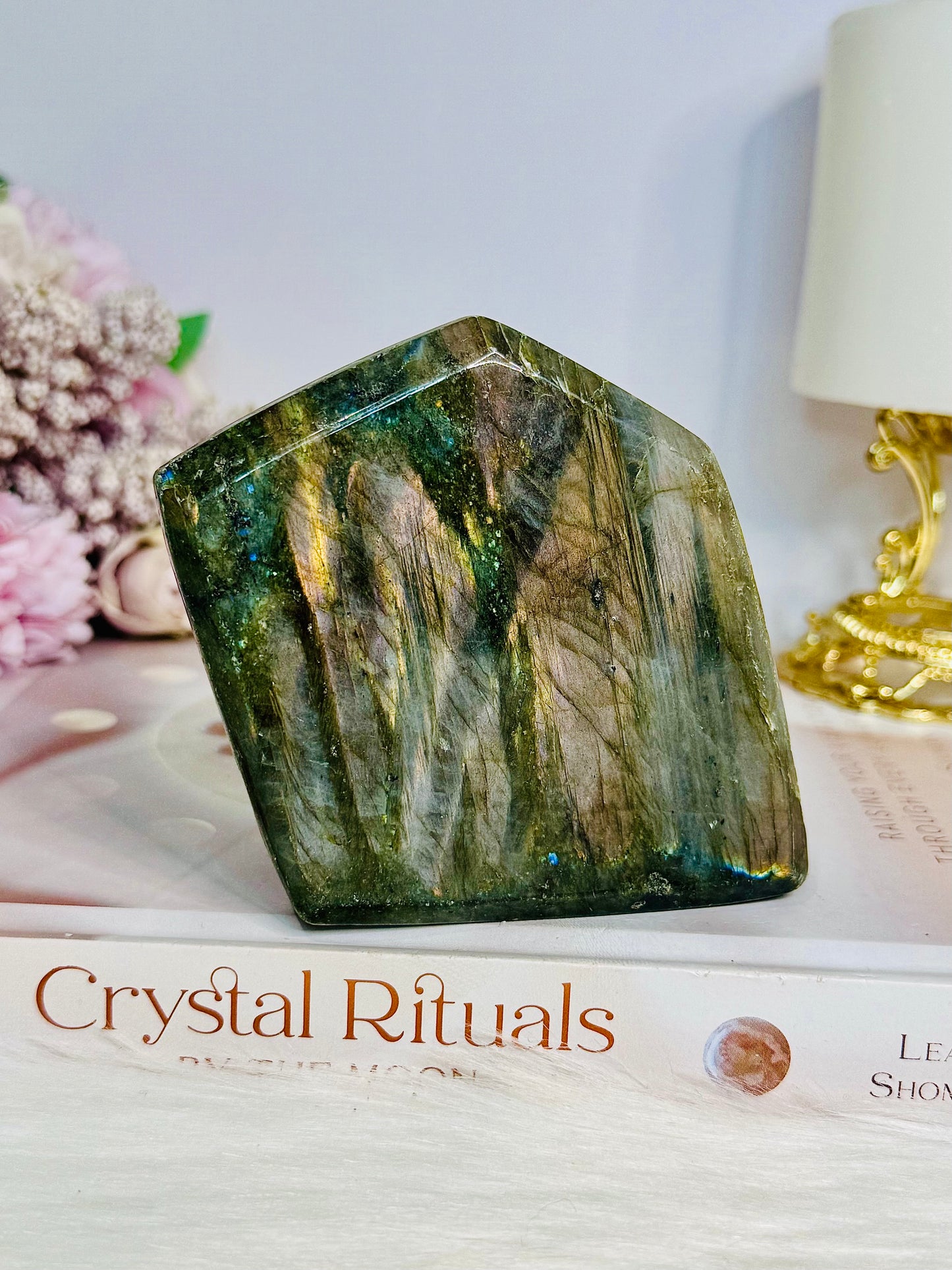 Labradorite Freeform Pink & Purple Flash ~ (Imperfection on face of slab) 282g 8cm