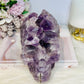 Huge Amethyst Druzy Carved Skull 18.5cm 2.46KG