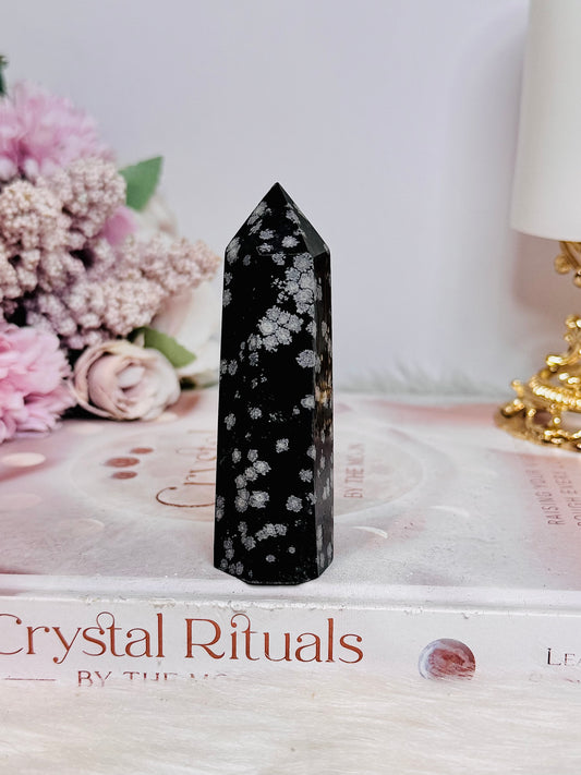 Snowflake Obdisian Tower 9cm