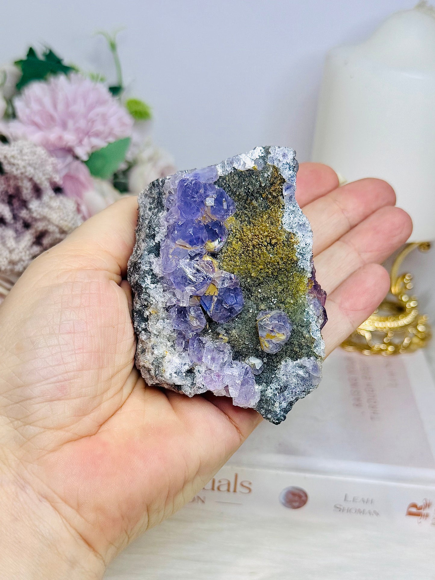 High Grade Purple Cubed Fluorite Cluster with Inclusions 235g