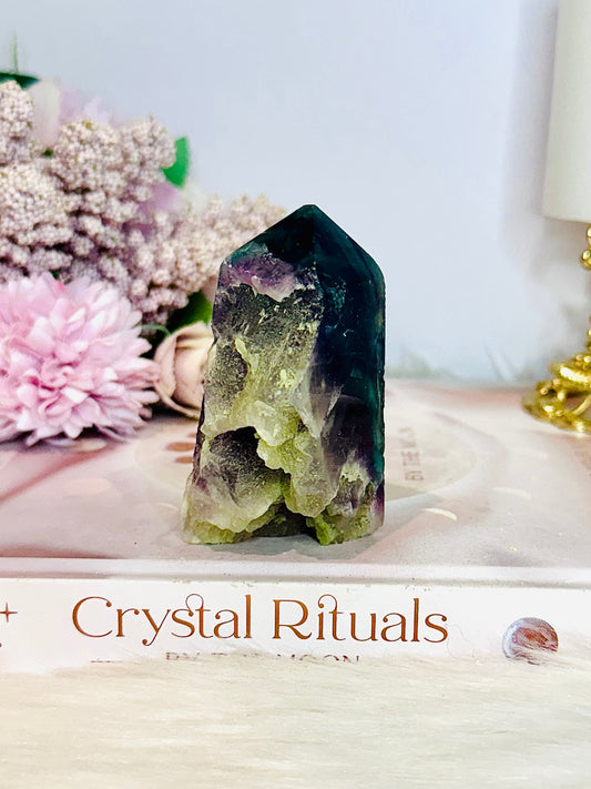 Druzy Rainbow Fluorite Tower 8cm