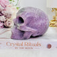 Large Purple Lepidolite Carved Skull 10cm 681grams