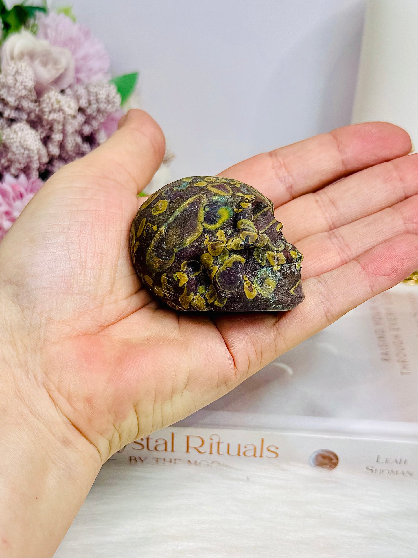 Fruit Jasper Carved Skull 6cm