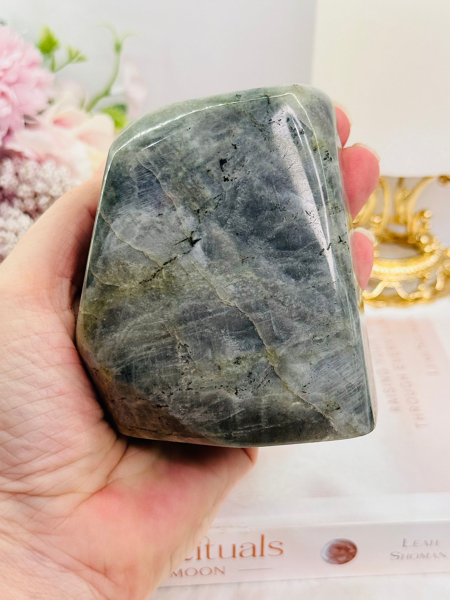 Beautiful 10cm Chunky Labradorite Polished Freeform 565grams With Blue Flash