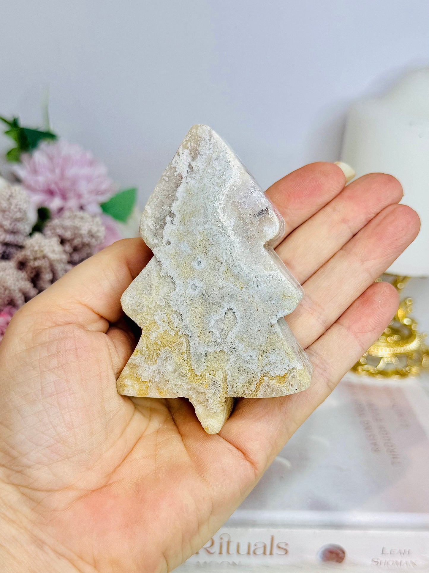 Pink Amethyst Chunky Christmas Tree 9cm On Stand