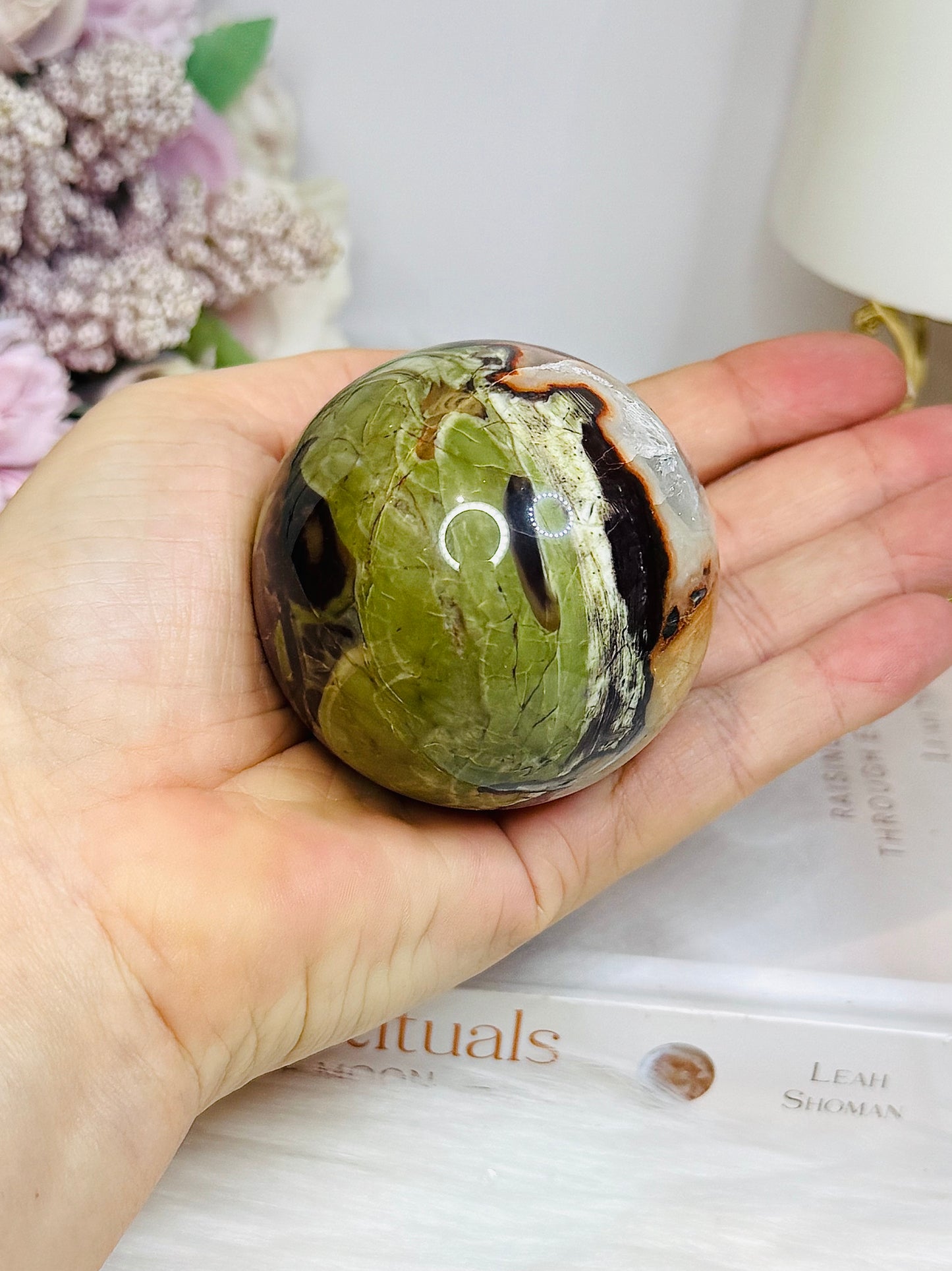Money Agate Sphere on Stand 278g
