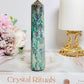 Natural 14cm Tall Ruby Fuchsite Obelisk | Tower