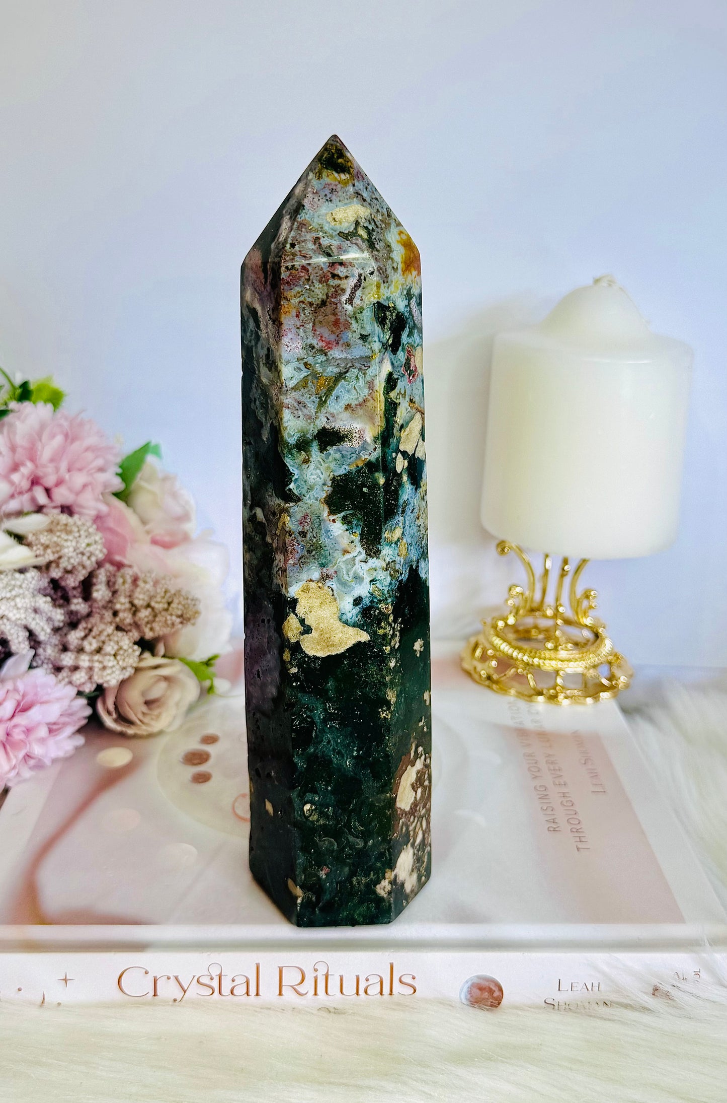 Stunning Natural Chunky Large Ocean Jasper Tower 21cm 742grams