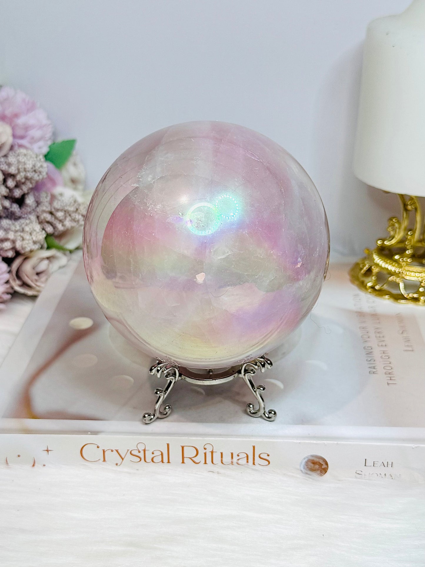 Angel Aura Rose Quartz Sphere 1.2Kg