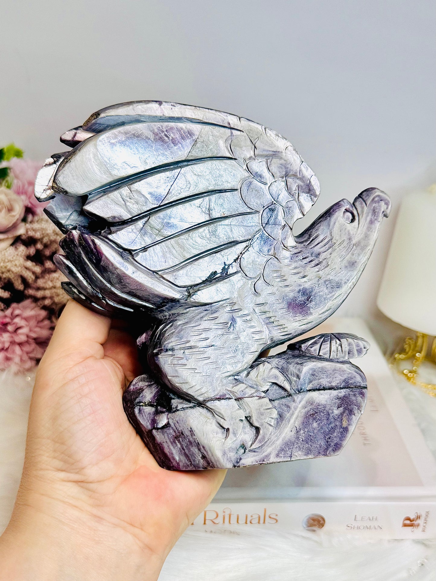Incredible Large Purple Mica Carved Eagle | Bird 15cm 1KG