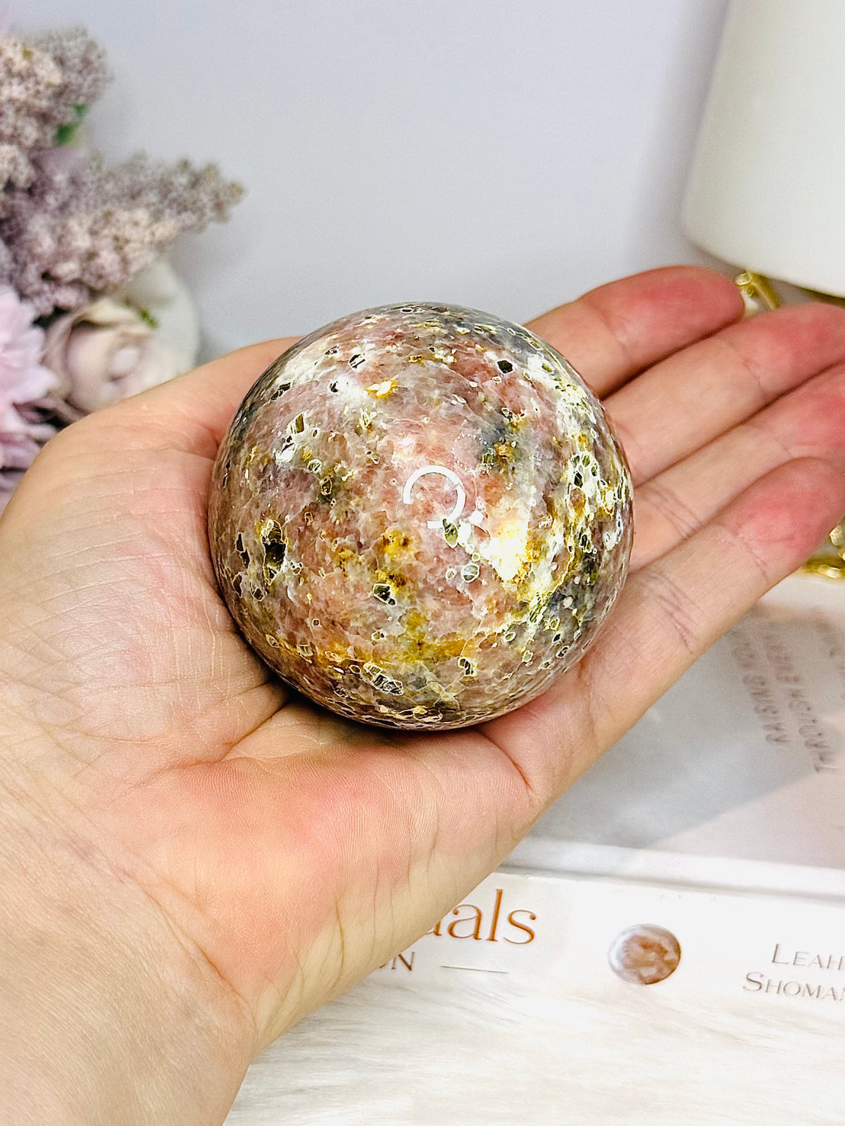 Plum Blossom Jasper Sphere on Stand 301g