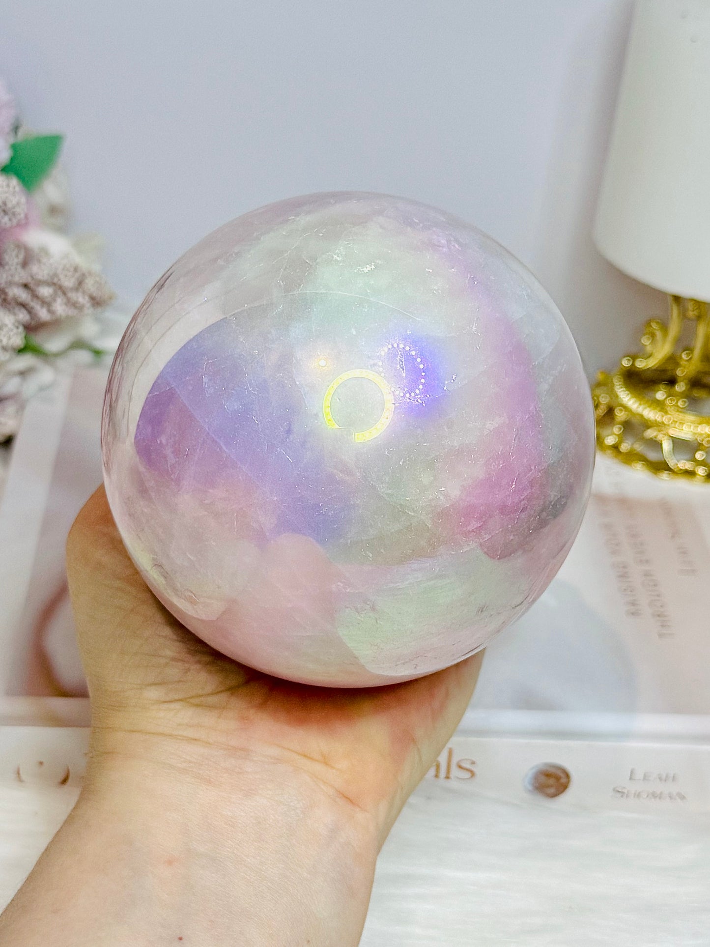 Angel Aura Rose Quartz Sphere 1.2Kg