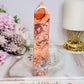 High Grade Large 14.5cm Pink Cotton Candy Agate Tower