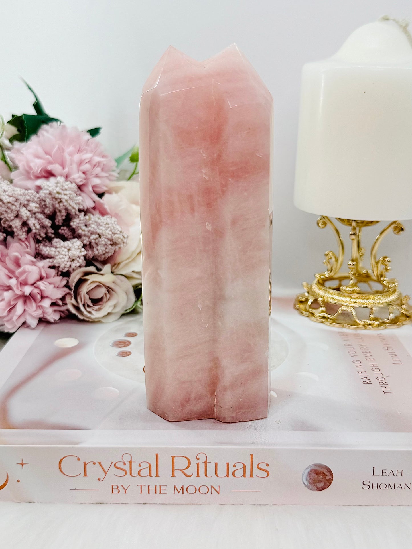 Classy & Absolutely Gorgeous Large 14.5cm Rose Quartz Double Tower Truly Gorgeous