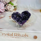 Small Amethyst Cluster Heart on Stand