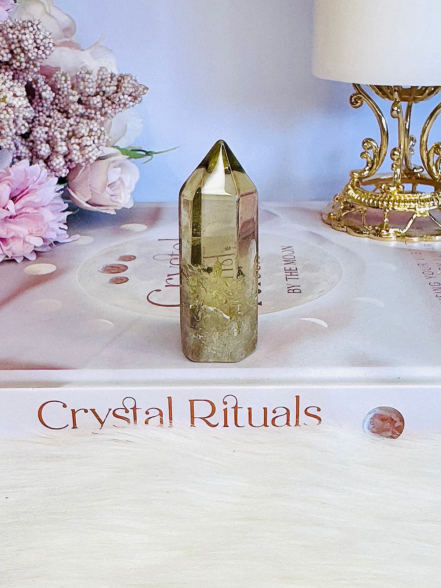 Beautiful 6cm Citrine tower with Rainbows